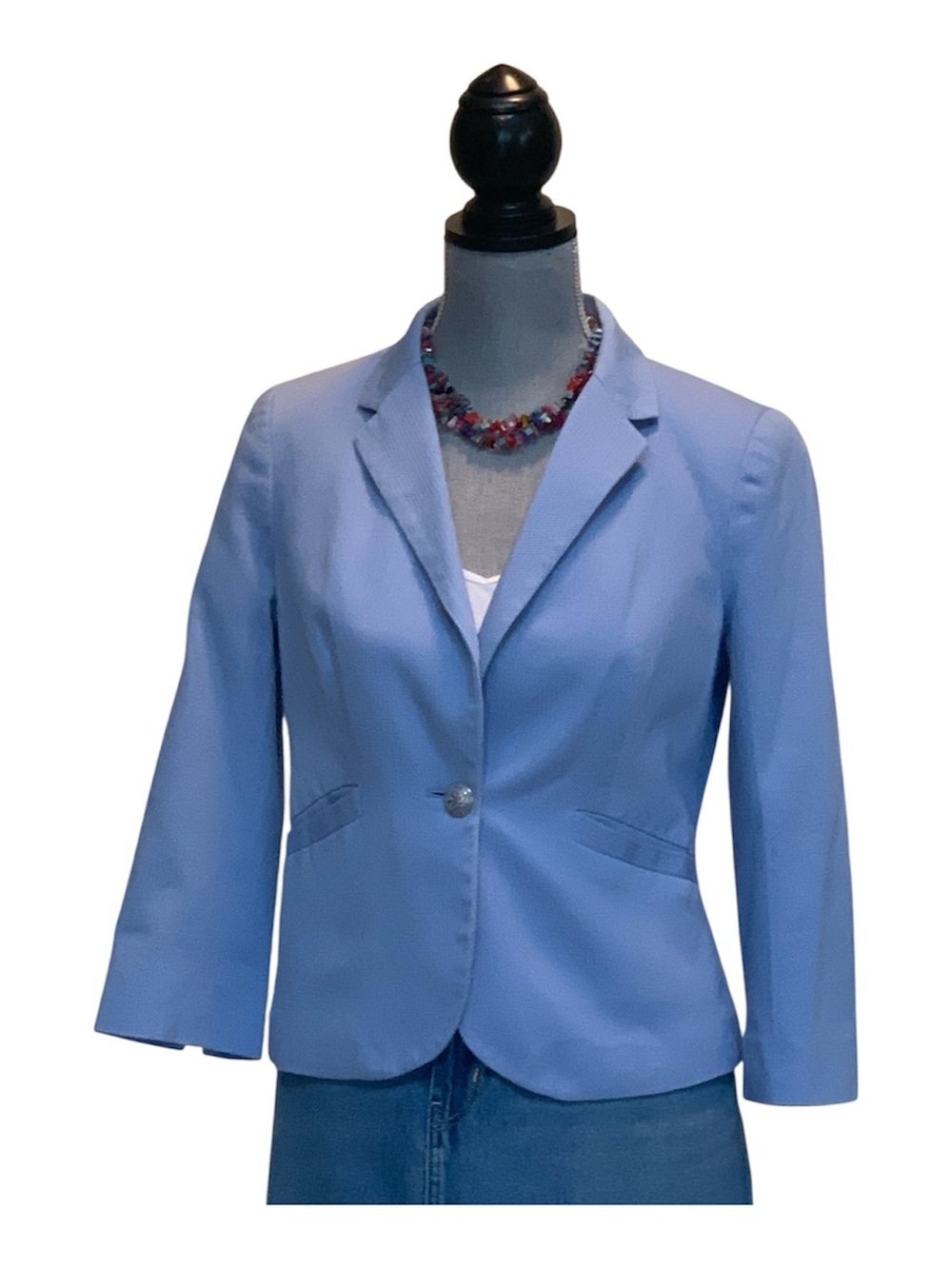 Light Blue Cotton Blazer from The Limited